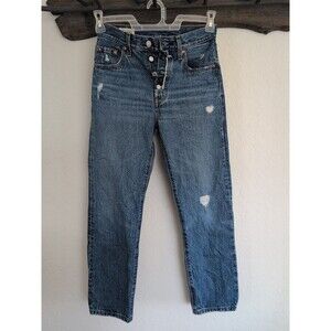 Levi’s 501 Original Crop Distressed Button Fly Jeans - Size 23x26